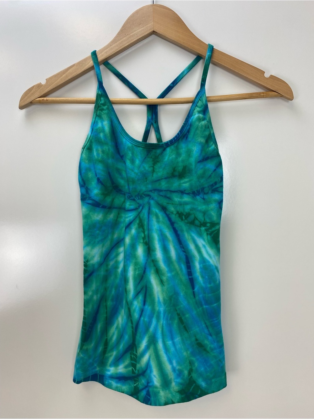 Hard Tail Teal & Blue Tie-Dye Crisscross Camisole
